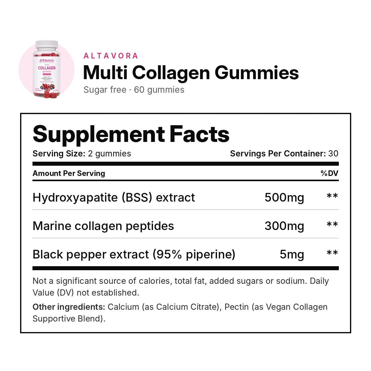 Multi Collagen Gummies supplement facts