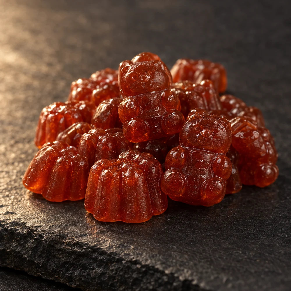Shilajit Gummies, close-up of the gummies